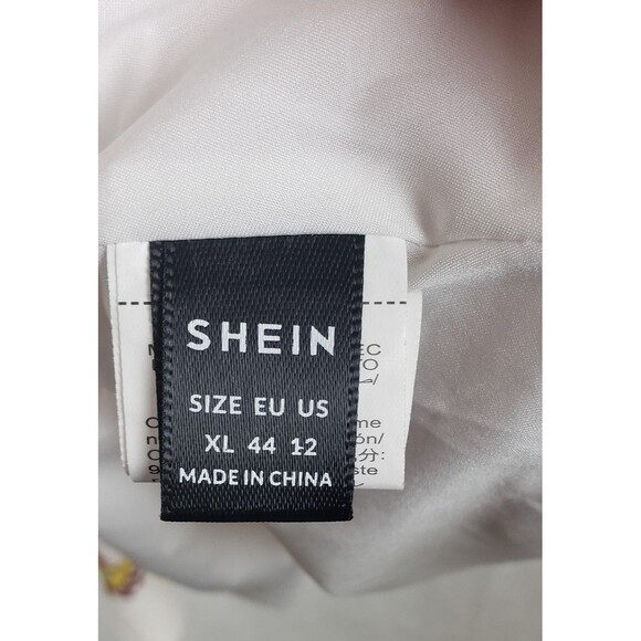 SHEIN Dress Womens XL Boho Floral Print Puff‎ Sleeve V Neck Multicolor Festival - Picture 5 of 10